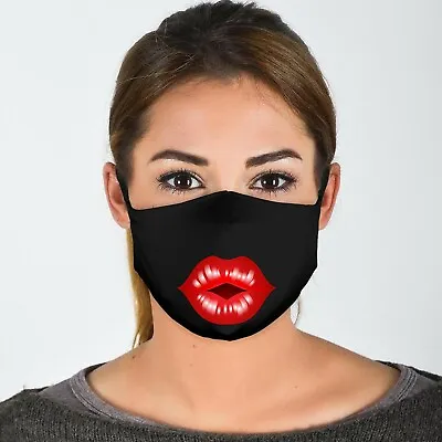 Pouting Lips Novelty Unisex 4 Ply Cotton Jersey Face Covering/Masks  • £9.99