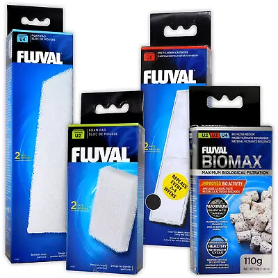 Fluval Filter U Media Foam & Carbon Pad & Biomax U2 U3 U4 Aquarium Fish Tank • £16.99