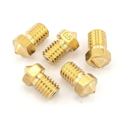 5pcs Brass 0.6mm E3D V6 Extruder Nozzle M6 Hotend 1.75mm Filament Spare Parts • $10.95