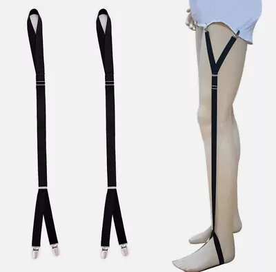 1 Pair Adjustable Men Military Unifrom Y Shirt Stay Holder Socks Garters Stirrup • $6.99