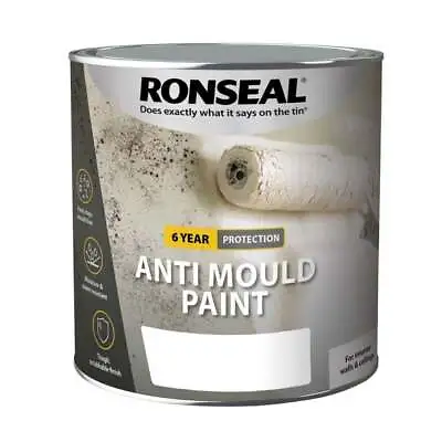 Ronseal 6 Year Quick Dry Anti Mould  Paint White 750ml MATT For Walls & Ceilings • £18.50