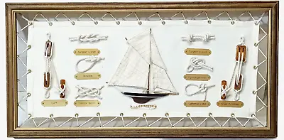Nautical Knots Framed Canvas Brass Plaques Boat Clete Ship Sailing Beach Art • £7.71