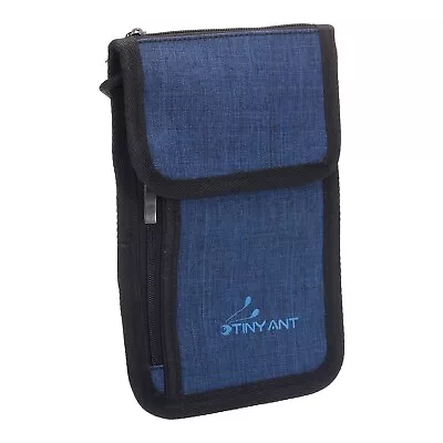 Neck Wallet Travel Pouch Passport Holder Waterproof Travel Pouch Blue • £12.35