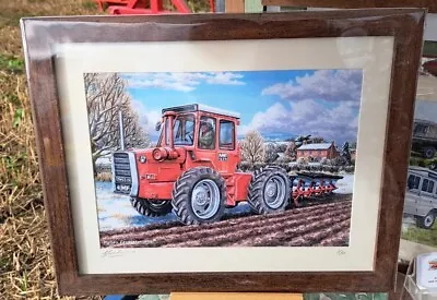 Picture Massey Ferguson 1200 Ploughing Working Scene Ltd Edition Framed • £44.99