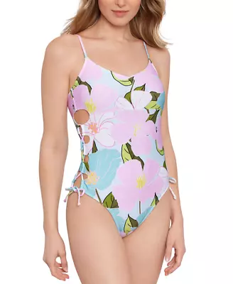 Salt + Cove Women's Lovely Lilies Lace-Up Swimsuit • $16.31