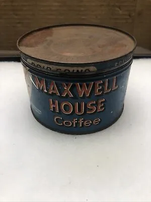 Vintage Maxwell House Coffee Tin With Lid Early Version • $24.75