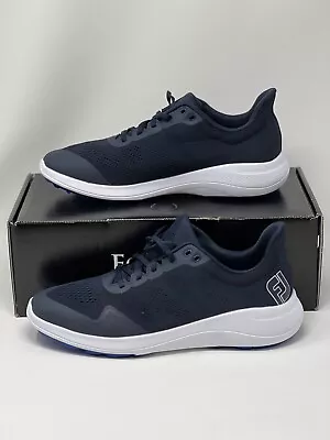 FootJoy FJ Flex Spikeless Golf Shoes Navy Blue 56140 Men's Size 10 • $62.99