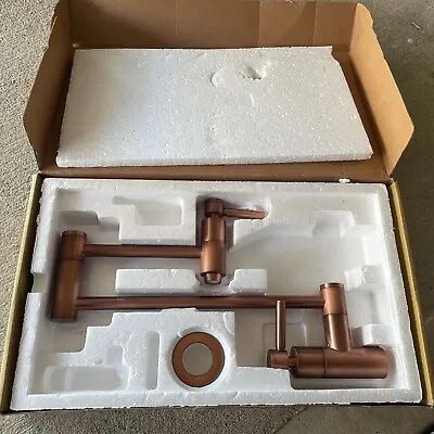 Signature Hardware 450650 Antique Copper Double Handle Wall Mounted Pot Filler • $125