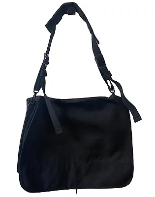 Rothco Messenger Bag Mens Black Canvas 3 Compartment Book Bag College School • $17.87