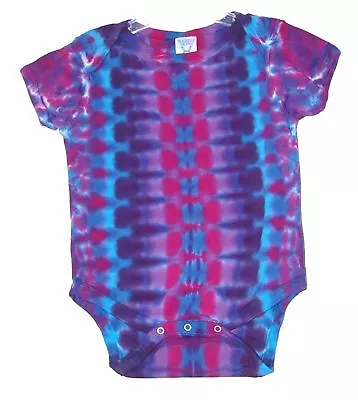 Baby TIE DYE Purple DNA Infant Creeper Hippie NB 6 12 18 24 Month Custom Art • $37.61