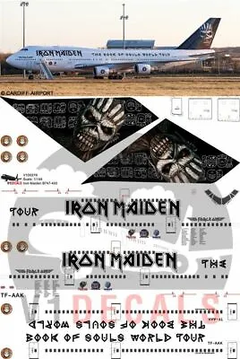 V1 Decals Boeing 747-400 Iron Maiden For 1/200 Hasegawa Model Airplane Kit • $15.15