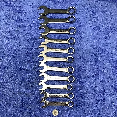 MATCO TOOLS  11 PIECE 12-POINT METRIC STUBBY COMBINATION WRENCH SET 11-21mm USA • $170