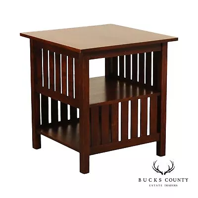 Stickley Mission Collection Square Oak Encyclopedia Book Shelf Side Table • $1295