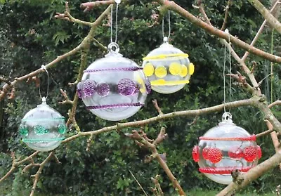 £23.99 • Buy D & J Glassware Pk Of 4 Mouth Blown Crystal Friendship Balls For Garden And Home