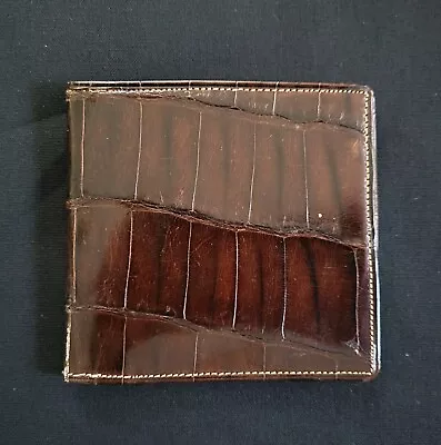 Vintage Genuine Alligator Leather Wallet Brown Bifold Handmade Men Women • $29.99