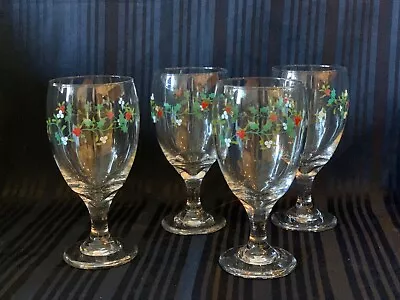 Iced Tea Water Goblets Winterberry By PFALTZGRAFF  Set Of 4 Glasses 16 Oz 7 Inch • $60