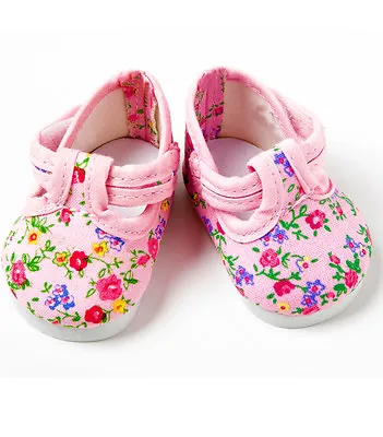 Frilly Lily Pink Flower Dolly Doodle Shoes Small - 6 X 3.5cm Fit 43 Cm Baby Born • £6