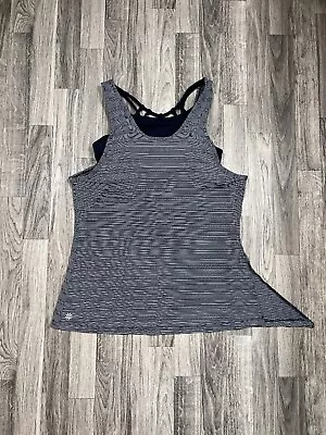 Athleta Tank Top & Sports Bra 2 In 1 Built In Women Medium Max Out Blue Athletic • $18.99