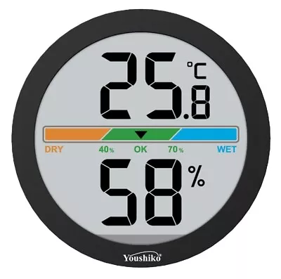 Digital Thermo-Hygrometer Indoor Weather Thermometer Hygrometer Gauge Monitor • £8.99