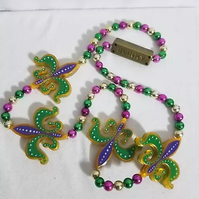 Mardi Gras Bead Light Up Fleur De Lis 20  LED Specialty Necklace Nola Carnival • $12.77