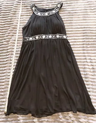 XSCAPE Black Jewelled Beaded Dress 8 • £3