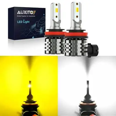 Auxito Pair H11 H8 LED Fog Light Bulbs Switchback Yellow White Dual Color H16 JP • $23.99