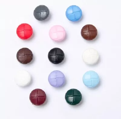 Football Leather Look Shank Button 12 Colours 15mm 18mm Baby Knits Clothes • £2.95