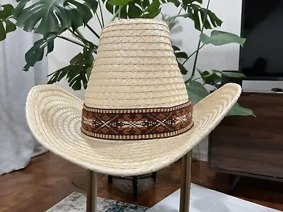 Vintage Stevens Western Straw Cowboy Hat 7 1/8 • $19.99