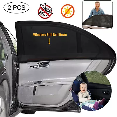 2PACK Car Sun Shades For Baby Car Window Shade Blinds Cover UV Heat Protection • £4.94