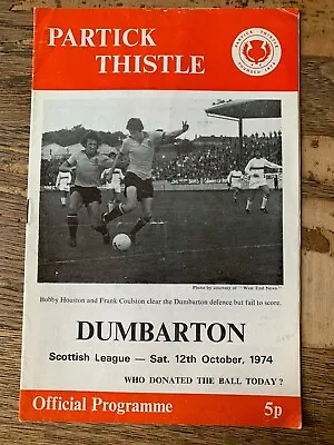 PARTICK THISTLE HOME Programmes 1960s And 1970s Choose From List • £1.99