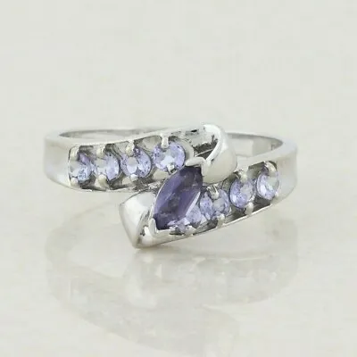 10k White Gold Natural Tanzanite Ring Size 8 1/4 • £204.41