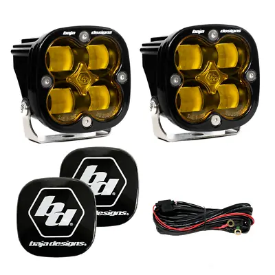 Baja Designs Squadron SAE Wide Cornering Amber LED Light Pods With Rock Guards • $369.85