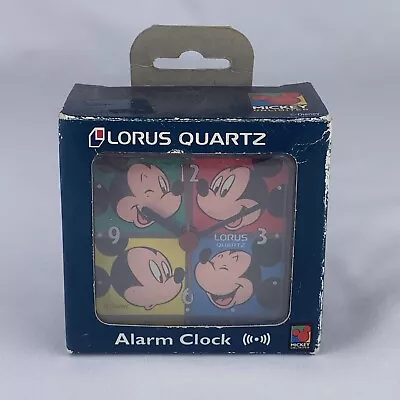 Vintage Disney Mickey Unlimited Alarm Clock Lorus Quartz Battery Desk Table • £28.94