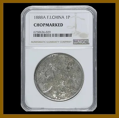 French Indochina  1 Piaster Silver Coin 1888 A Chopmarked Coin NGC 6750636-029 • $189.95