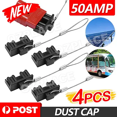 $6.35 • Buy 4 X Dust Cap Anderson Plug Cover Style Connectors 50AMP Battery Caravan Black