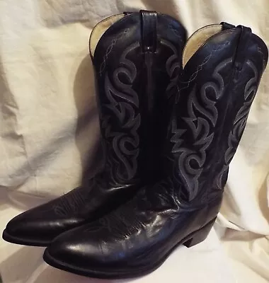 Dan Post Men's Milwaukee Western Boot Black Mignon Leather DP2110R Size 13D Nice • $74