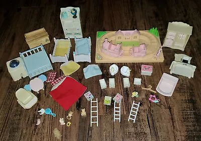 Calico Critters Epoch Nursery Bed Train Hutch Armoire Crib Potty Rattle Lot  • $49.99