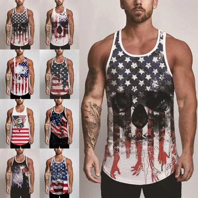 £11.83 • Buy Men's Tank Tops Crew Neck Summer Breathable Sleeveless Fitness Casual Men Vest
