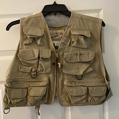 Cabela's Youth Khaki Cotton Polyester Fishing Vest Large Large / XL  Regular • $13.25