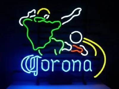 Corona Extra Light Soccer Neon Sign Light Tiki Bar Open Nightlight Gift 17 X14  • $181.50