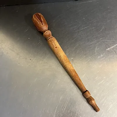 VTG Wooden Tool Implement Spindle? Pestle? Carved Farmhouse Kitchen 12.5  • $12.95