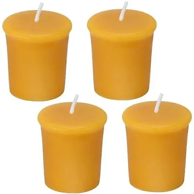  Pure Beeswax Votive Candles Unscented Naturally Lightly Honey 4PCS Raw • $25.44
