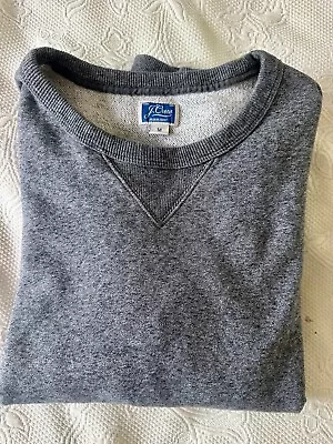 J.CREW Sweatshirt FRENCG TERRT Solid GRAY Plain Classic Ribbed Crewneck • $20