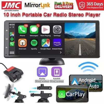 JMC 10  Portable Car Stereo Wireless Carplay Android Auto Multimedia Dash Camera • $117.98