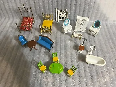 Vintage 1980 Mattel The Littles Metal Die-Cast Doll House Furniture Lot • $44.94