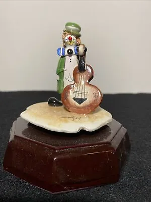 Zampiva Clown With Cello - Ceramic Figurine  Music Box - Painted Italy • $20