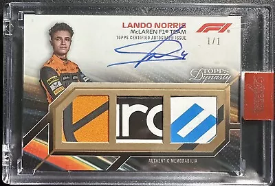 LANDO NORRIS 2023 Topps Dynasty Formula 1 F1 Triple Relic Gold PATCH AUTO #d 1/1 • $7999.99