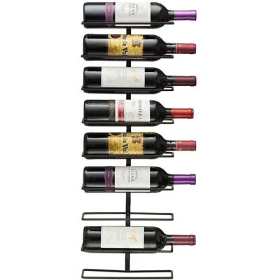 8-Tier Wall Mounted Wine Rack Metal Wine Bottle Storage Display Holder • $20.95