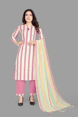 $59.39 • Buy Bollywood Indian Pakistani Ethnic Party Cotton Kurta With Pant And Dupatta Au48