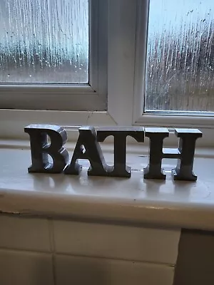 Bath Sign Resin Freestanding BATH Sign Grey • £5.99
